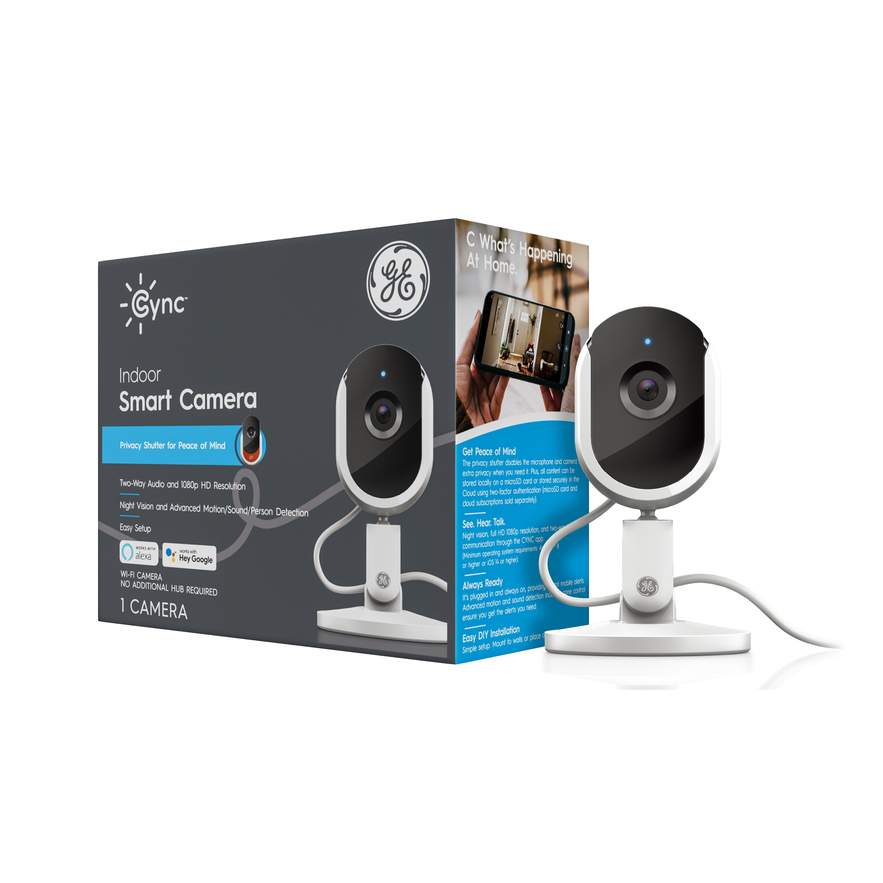 GE Cync Indoor Wired Smart Camera (1-Pack)